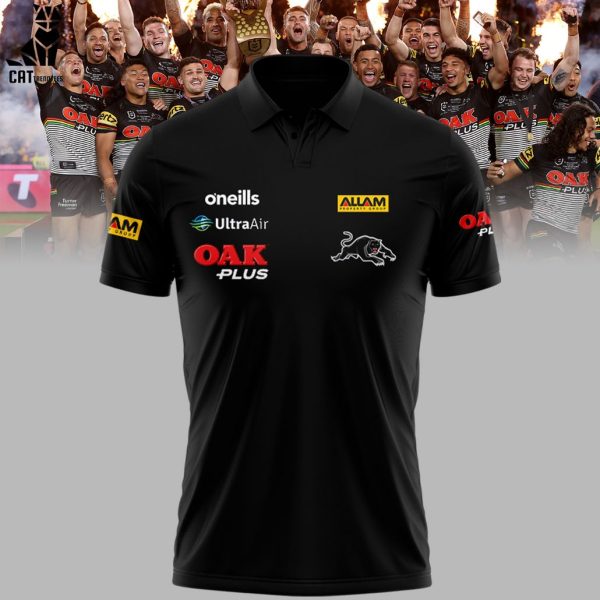 Penrith Panthers 2023 OAK Plus Panthers Allam Black Design 3D Polo Shirt