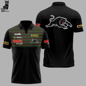 Penrith Panthers Allam Oneills Mascot Black Design 3D Polo Shirt