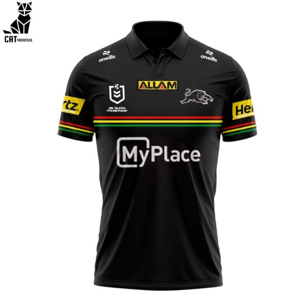 Penrith Panthers NRL My Place Black Design 3D Polo Shirt