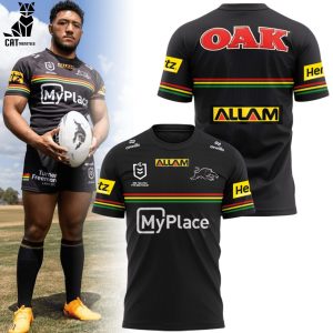 Penrith Panthers NRL My Place Black Design 3D T-Shirt