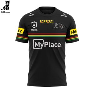 Penrith Panthers NRL My Place Black Design 3D T-Shirt