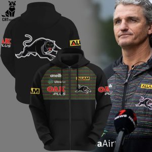 Penrith Panthers Oneills OAK Mascot Design Black 3D Hoodie