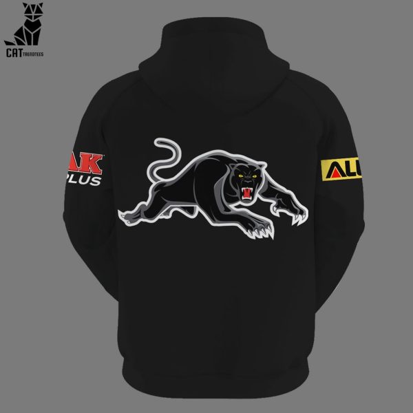 Penrith Panthers Oneills OAK Mascot Design Black 3D Hoodie
