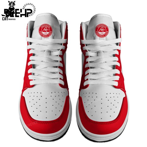 Personalized Aberdeen F.C Nike Logo White Red Design Air Jordan 1 High Top