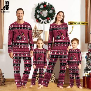 Personalized Arizona Cardinals Christmas And Sport Team Red Mascot Design Pajamas Set Family