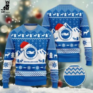 Personalized Brighton Hoce Albion Blue Christmas Design 3D Sweater