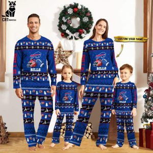 Personalized Buffalo Bills Christmas And Sport Team Blue Logo Design Pajamas Set Family