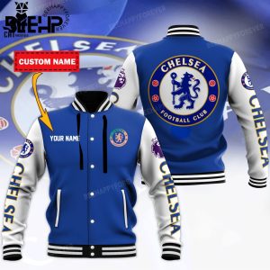 Personalized Chelsea Blue White Design Baseball Jacket