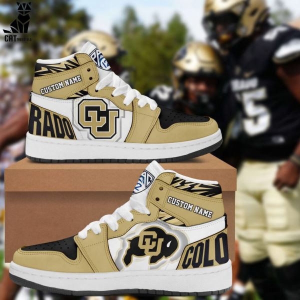 Personalized Colorado Buffaloes Nike Logo White Brown Black Design Air Jordan 1 High Top