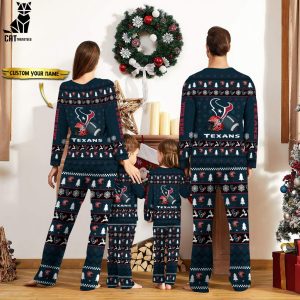 Personalized Houston Texans Christmas And Sport Team Blue Logo Design Pajamas Set Family