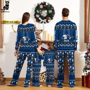 Personalized Indianapolis Colts Christmas And Sport Team Blue Logo Design Pajamas Set Family