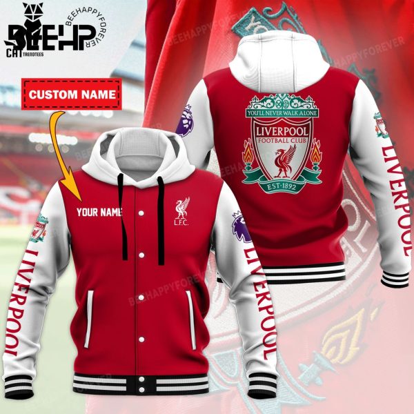 Personalized Liverpool Logo Red White Design Baseball Jacket