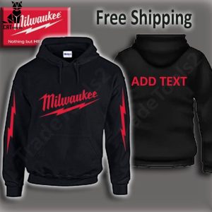 Personalized Milwaukee Full Black Design 3D Hoodie