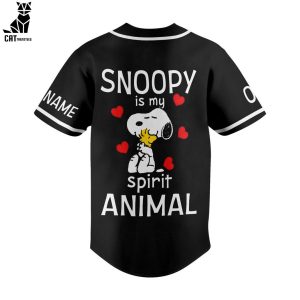 Personalized Snoppy Is My Pririt Animal Character Black Design Baseball Jersey