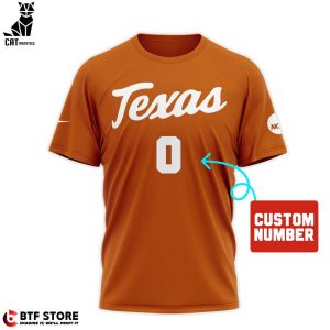 Personalized Texas Longhorns Mascot Orange Nike Logo Design 3D T-Shirt