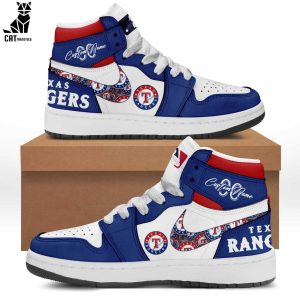 Personalized Texas Rangers 2023 Nike Logo White Blue Design Air Jordan 1 High Top