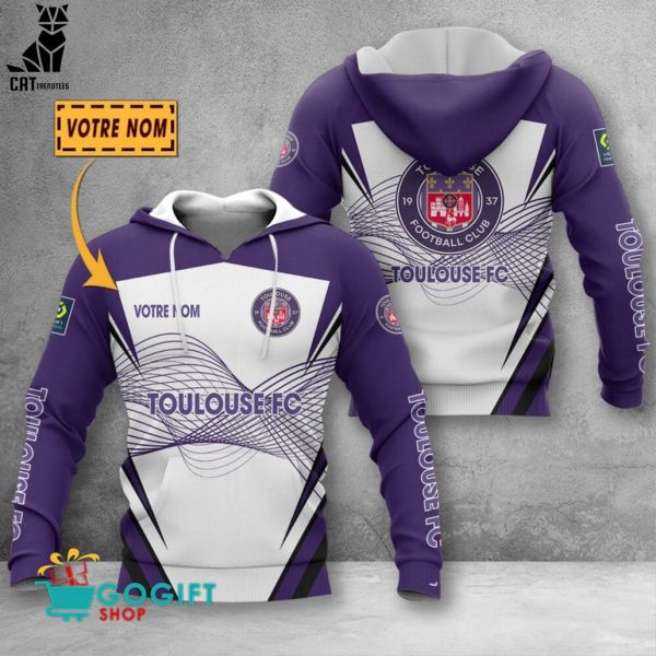 Personalized Toulouse Football Club Purple White Design 3D Hoodie