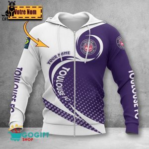 Personalized Toulouse Football Club Purple White Design 3D Hoodie
