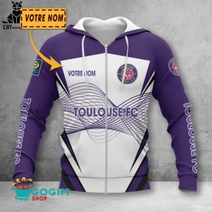 Personalized Toulouse Football Club Purple White Design 3D Hoodie