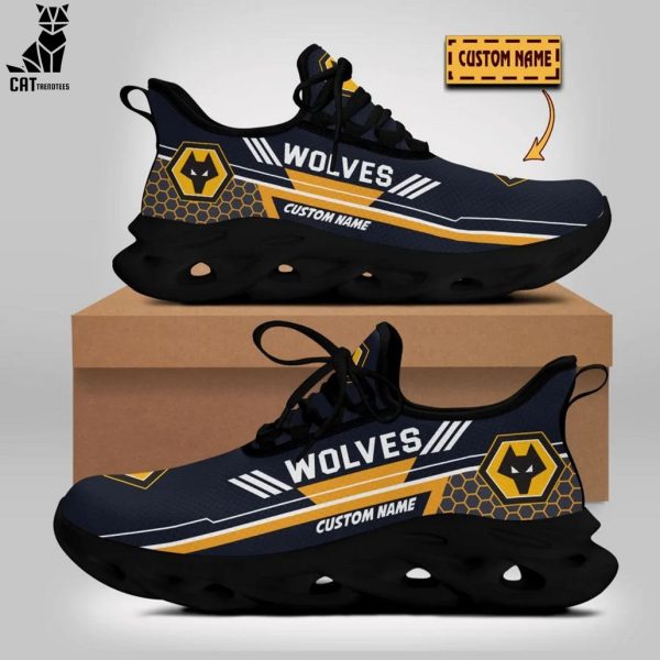 Personalized Wolverhampton WanderersBlue Logo Design Max Soul Shoes