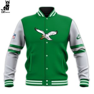 Philadelphia Eagles  NFL Green Mascot Design Baseball Jacket
