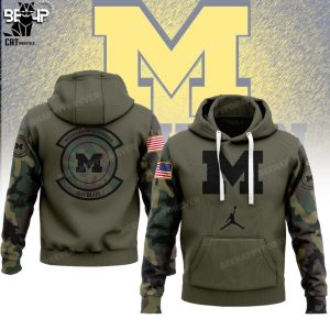 Salute To Service For Veterans Day Michigan Wolverines Go Blue Logo Design 3D Hoodie