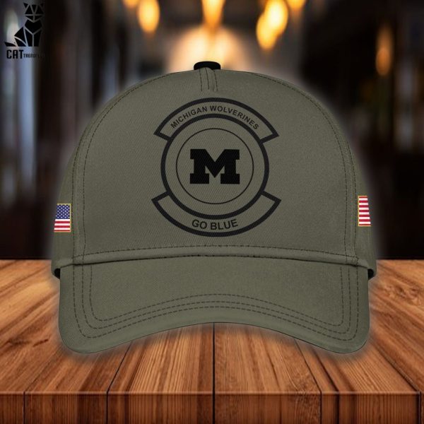 Salute To Service For Veterans Day Michigan Wolverines Go Blue Logo Design 3D Hoodie Longpant Cap Set