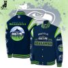 NFL Seattle Seahawks Throwback Logo Design Baseball Jacket