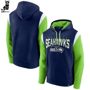 Seattle Seahawks Mascot Blue Green Sleeve Design 3D Hoodie