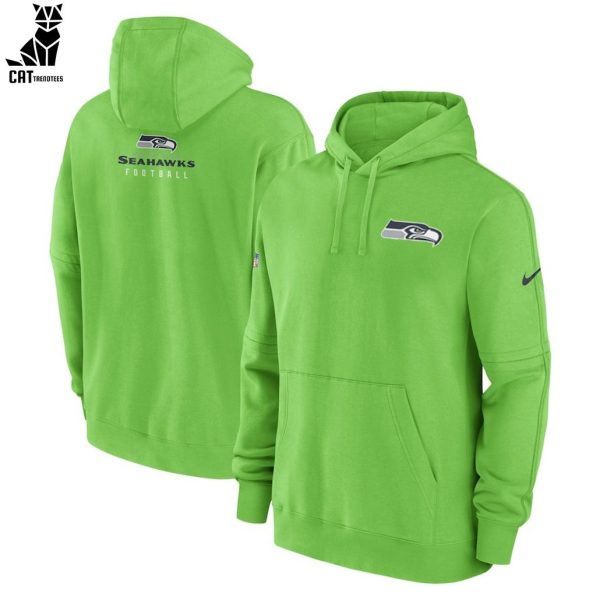 Seattle Seahawks Nike Logo Design Green On Sleeve 3D Hoodie