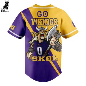 Skol Vikings Minnesota Vikings Mascot Design Baseball Jersey