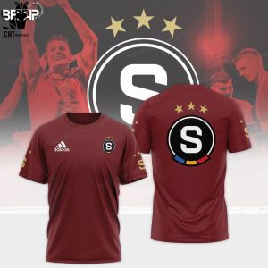 Sparta Praha Red Adidas Logo Design 3D T-Shirt