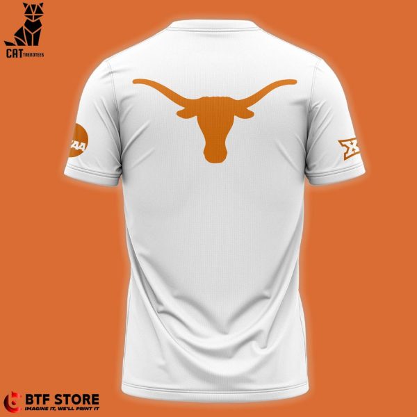 Texas Longhorns Mascot White Design 3D T-Shirt