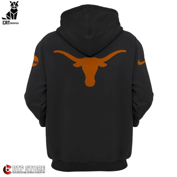 Texas Longhorns Nike Logo Black Design 3D Hoodie