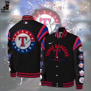 Texas Rangers 1961 Nike Logo Black Baseball Jacket