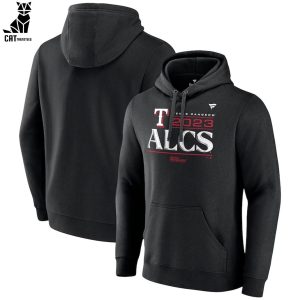 Texas Rangers 2023 ALCS Postseason Logo Black Design 3D Hoodie