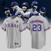 Personalized World Series Champions Texas Rangers Logo Design On Sleeve Baseball Jersey