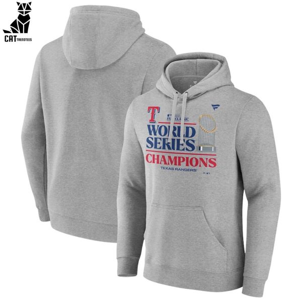 Texas Rangers MLB World Series Champions 2023 Gray Design 3D T-Shirt