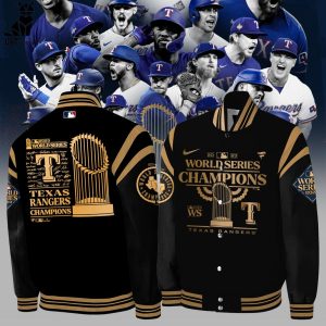 Texas Rangers World Series 2023 Champions Black Baseball Jacket