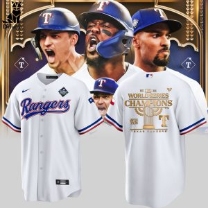 Texas Rangers World Series Champions Nike Logo Design Baseball Jersey