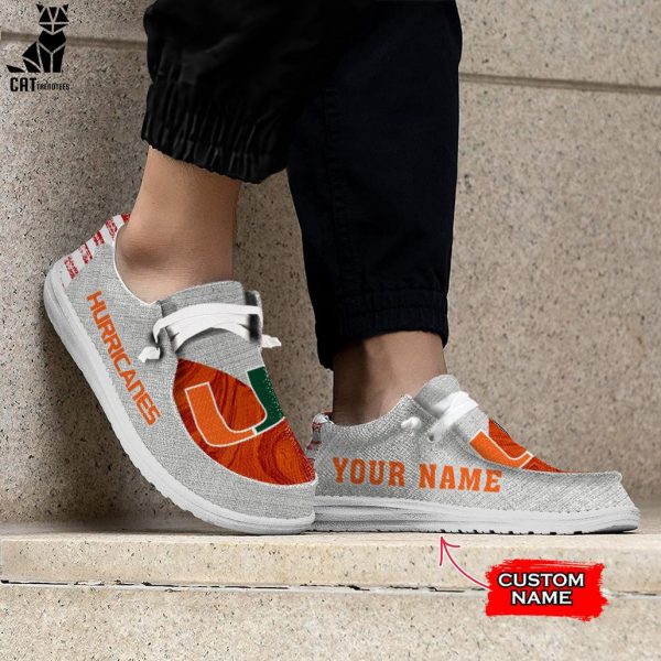 THE BEST NCAA Miami Hurricanes Custom Name Hey Dude Shoes