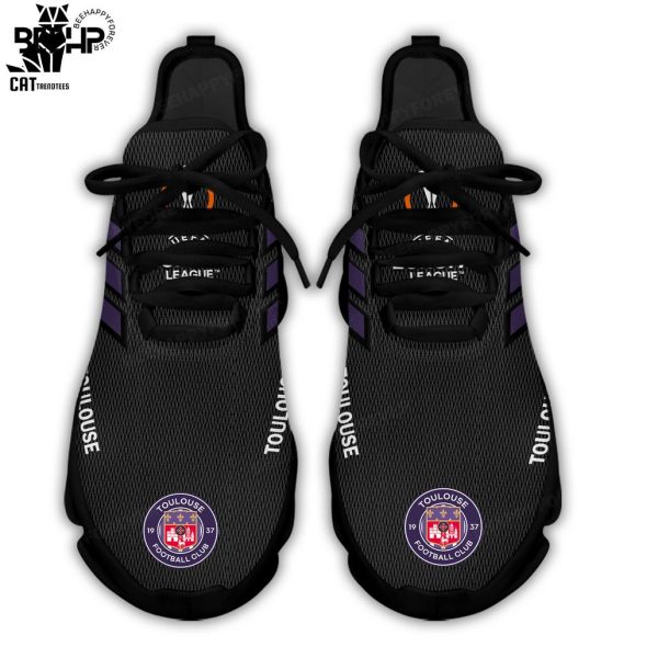 Toulouse Clunky Football Club Full Black Purple Trim Design Max Soul Shoes