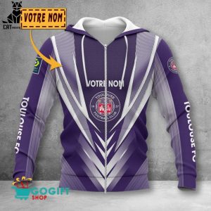 Toulouse Football Club Purple White 1937 Logo Design 3D Hoodie