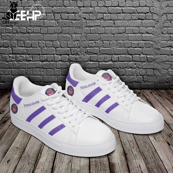 Toulouse Logo Design White Purple Trim Stan Smith