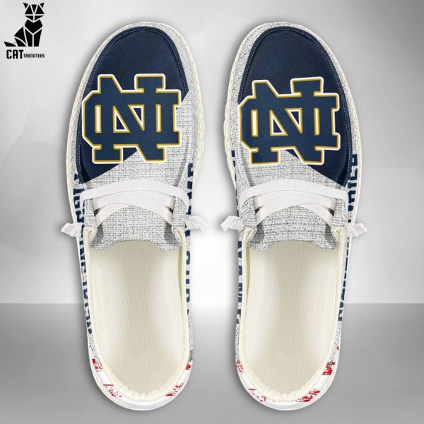 TRENDING NCAA Notre Dame Fighting Irish Custom Name Hey Dude Shoes