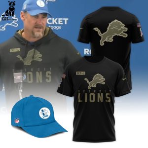 Troit Lions Black Logo Design 3D T-Shirt