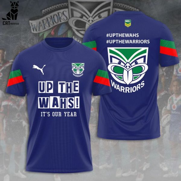 Up The Wahs It’s Our Year NRL Warriors Blue Design 3D T-Shirt
