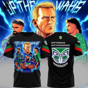 Up The Wahs NRL Warriors Black Logo Design 3D T-Shirt