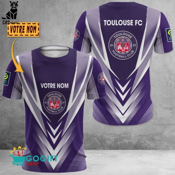 Votre Nom Toulouse Football Club Purple White Design 3D Hoodie