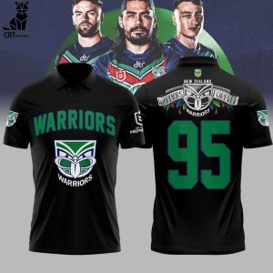 Warriors NRL New Zealand Black Design 3D Polo Shirt